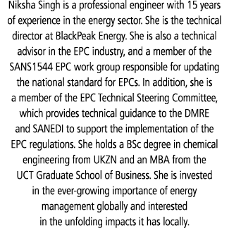 Niksha Singh is a professional engineer with 15 years of experience in the energy sector. She is the technical direct...