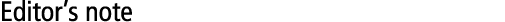 Editor’s note