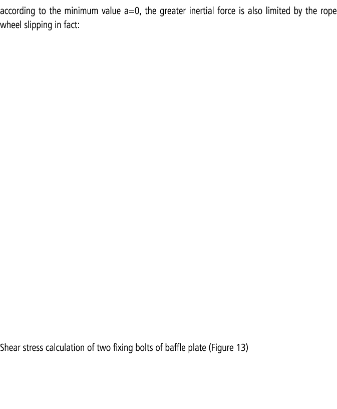 according to the minimum value a=0, the greater inertial force is also limited by the rope wheel slipping in fact: Sh...