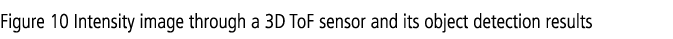 Figure 10 Intensity image through a 3D ToF sensor and its object detection results 