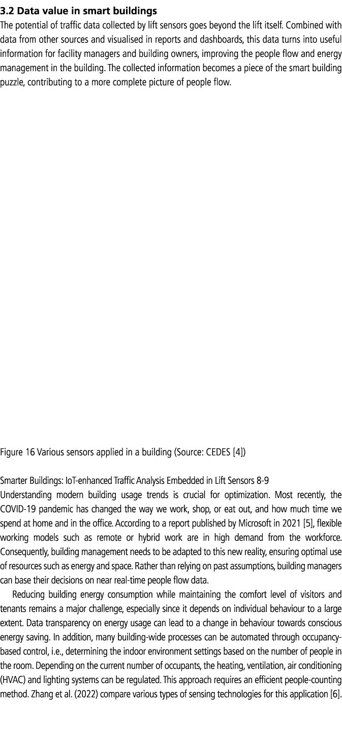 3.2 Data value in smart buildings The potential of traffic data collected by lift sensors goes beyond the lift itself...
