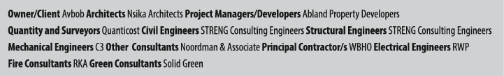 Owner/Client Avbob Architects Nsika Architects Project Managers/Developers Abland Property Developers Quantity and Su...