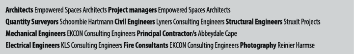 Architects Empowered Spaces Architects Project managers Empowered Spaces Architects Quantity Surveyors Schoombie Hart...