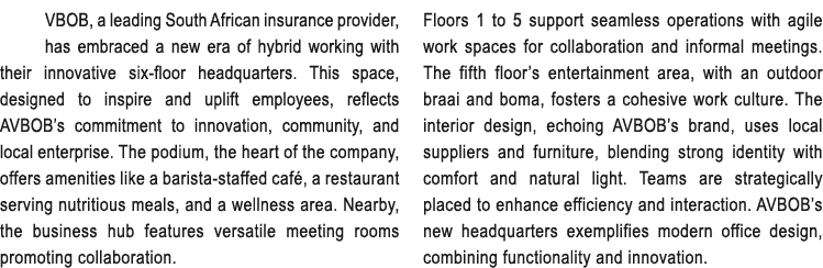 VBOB, a leading South African insurance provider, has embraced a new era of hybrid working with their innovative six ...